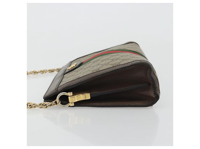 GUCCI GG Supreme Borsa a Catena Sherry Line PVC Beige Oro 503877 Auth mr1659 - vista 4
