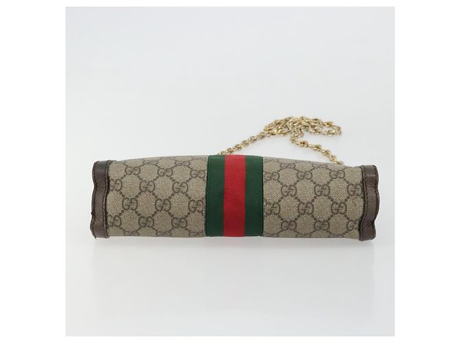 GUCCI GG Supreme Borsa a Catena Sherry Line PVC Beige Oro 503877 Auth mr1659 - vista 5