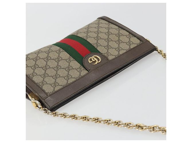 GUCCI GG Supreme Borsa a Catena Sherry Line PVC Beige Oro 503877 Auth mr1659 - vista 6