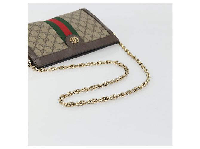 GUCCI GG Supreme Borsa a Catena Sherry Line PVC Beige Oro 503877 Auth mr1659 - vista 7
