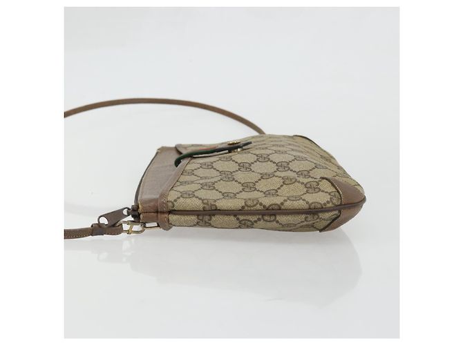 Gucci Borsa GG Supreme Web Sherry Line in PVC beige e oro 904 02 026 Auth 175546 D'oro - vista 4