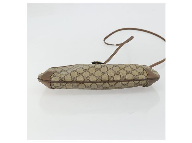Gucci Borsa GG Supreme Web Sherry Line in PVC beige e oro 904 02 026 Auth 175546 D'oro - vista 5