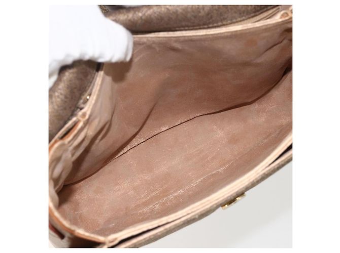 Borsa a Spalla GUCCI Tela Beige Oro 001 14 0712 Auth 175356 D'oro - vista 11