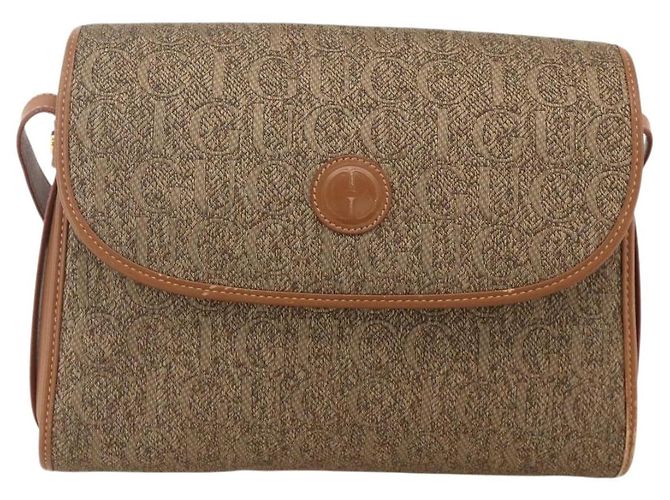 Borsa a Spalla GUCCI Tela Beige Oro 001 14 0712 Auth 175356 D'oro - vista 13