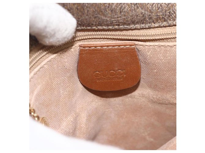 Borsa a Spalla GUCCI Tela Beige Oro 001 14 0712 Auth 175356 D'oro - vista 17
