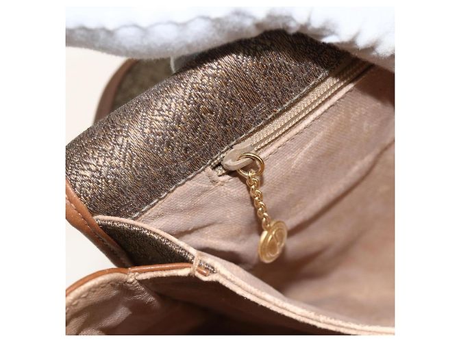 Borsa a Spalla GUCCI Tela Beige Oro 001 14 0712 Auth 175356 D'oro - vista 21