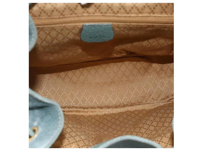 Zaino in suede Gucci Bamboo verde oro Auth 175320 D'oro - vista 11