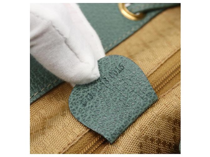 Zaino in suede Gucci Bamboo verde oro Auth 175320 D'oro - vista 12