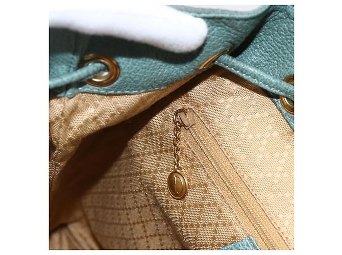 Zaino in suede Gucci Bamboo verde oro Auth 175320 D'oro - vista 23