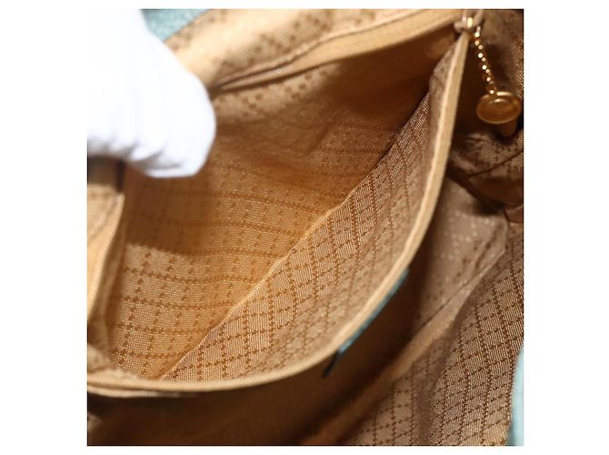 Zaino in suede Gucci Bamboo verde oro Auth 175320 D'oro - vista 24