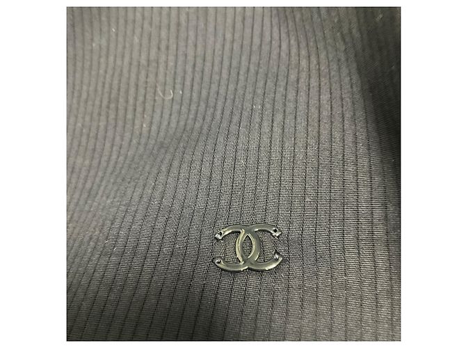 Top de algodón azul marino con cuello de volantes Chanel - vista 5