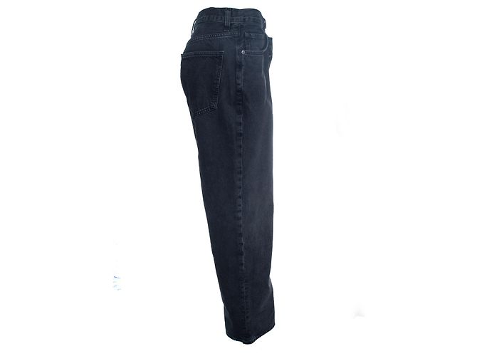 Agolde, jeans a gamba larga incrociati in nero - vista 4