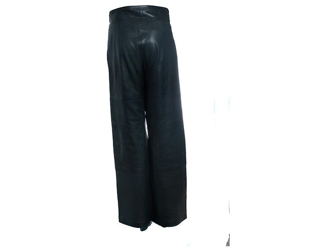 Autre Marque Ibana, pantalones anchos de cuero verde - vista 3