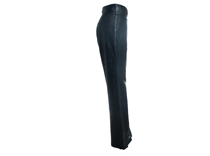 Autre Marque Ibana, pantalones anchos de cuero verde - vista 4