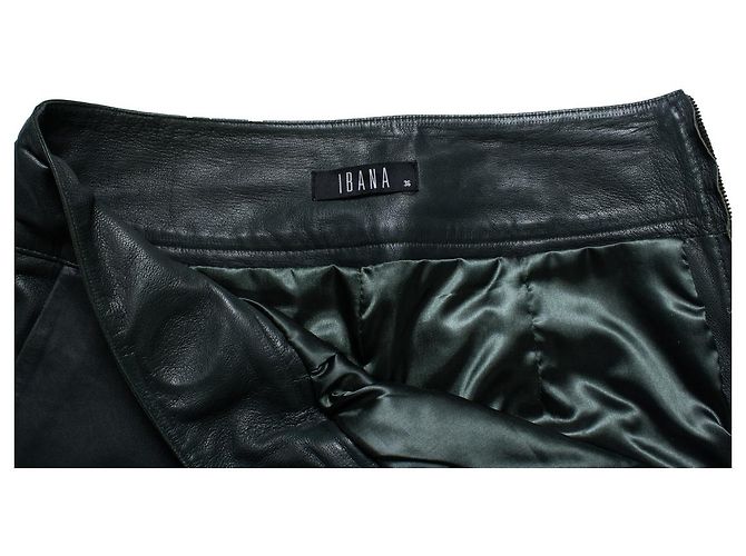 Autre Marque Ibana, pantalones anchos de cuero verde - vista 5