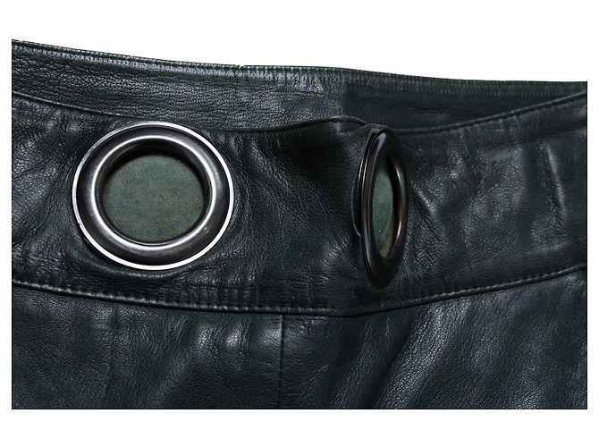 Autre Marque Ibana, pantalones anchos de cuero verde - vista 7