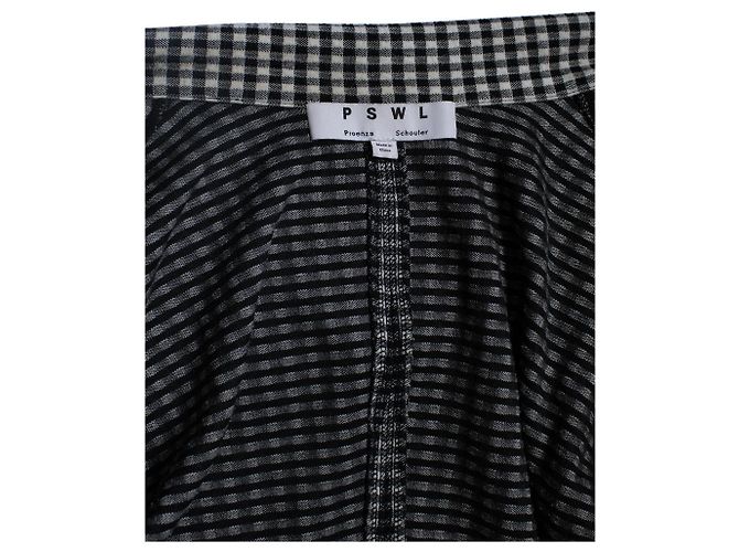 Proenza Schouler PSWL, karierter Midikleid Schwarz Weiß - Ansicht 7