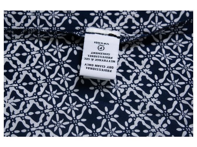 Autre Marque Diane von Furstenberg, Hemdblusenkleid mit Wickelgürtel Weiß Blau - Ansicht 5