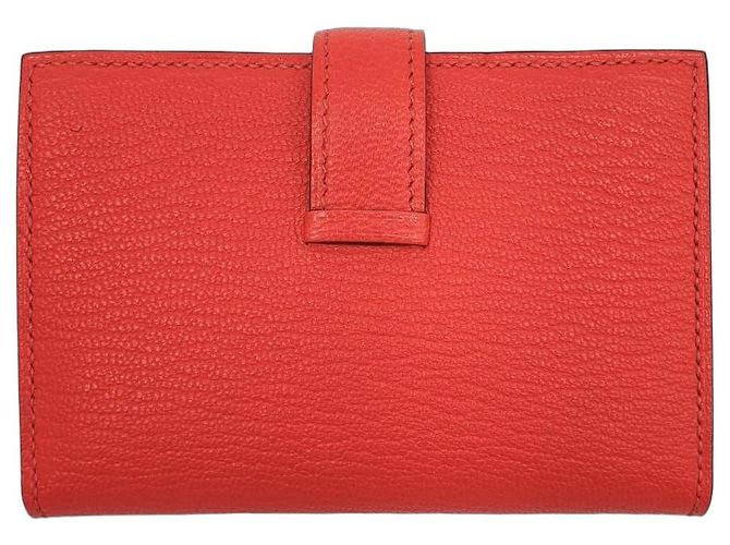 Béarn Hermès Cartera Bearn mini, cabra Mysore, rosa Texas - vista 2