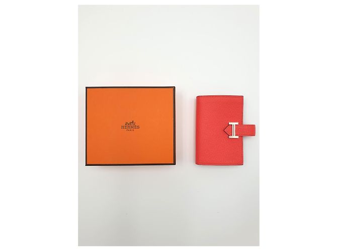 Béarn Hermès Cartera Bearn mini, cabra Mysore, rosa Texas - vista 3