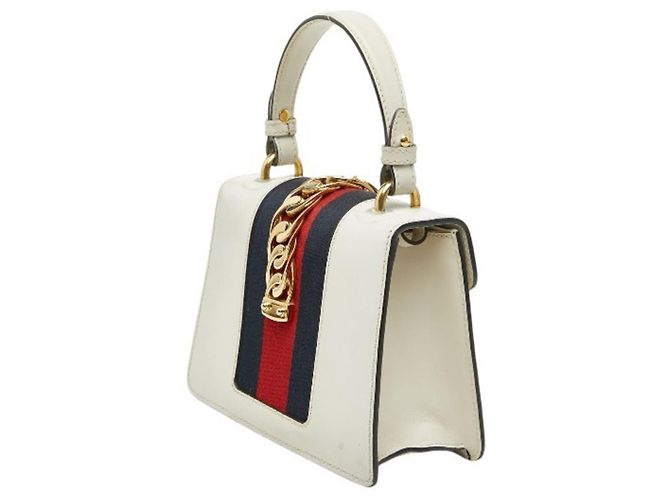 Mini borsa a mano Gucci Sylvie Sherry Line Bianco - vista 2