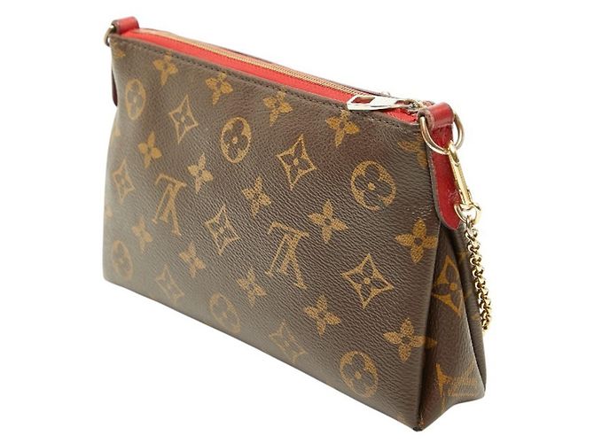 Borsa a tracolla Pallas Monogram Louis Vuitton Marrone Rosso Fuschia - vista 2