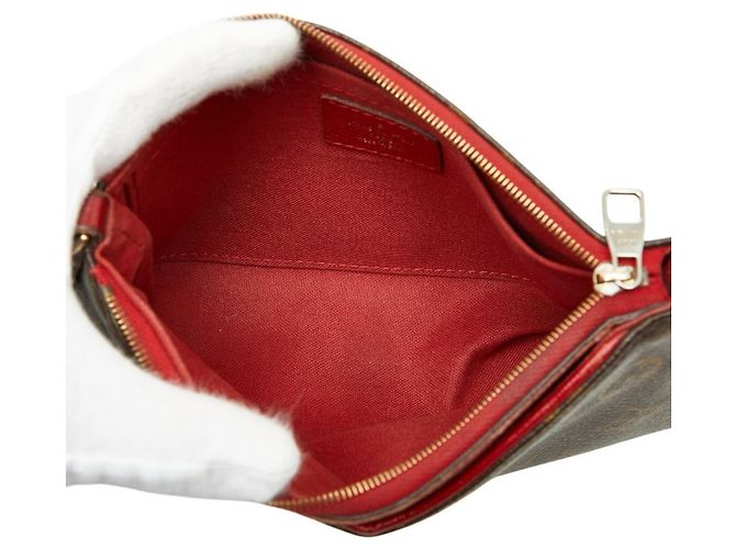 Borsa a tracolla Pallas Monogram Louis Vuitton Marrone Rosso Fuschia - vista 9