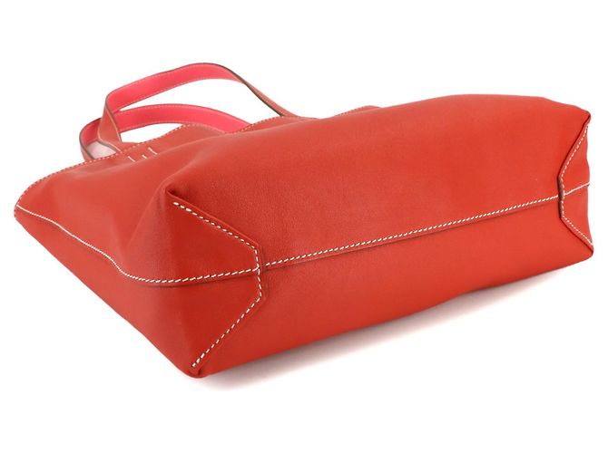 Borsa Tote Hermès Double Sens 28 Rosso - vista 3