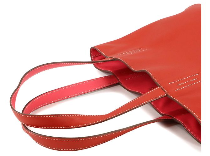 Borsa Tote Hermès Double Sens 28 Rosso - vista 4