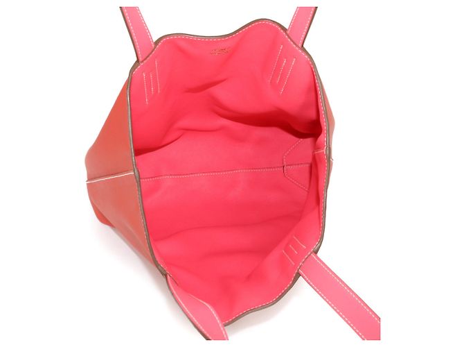 Borsa Tote Hermès Double Sens 28 Rosso - vista 5