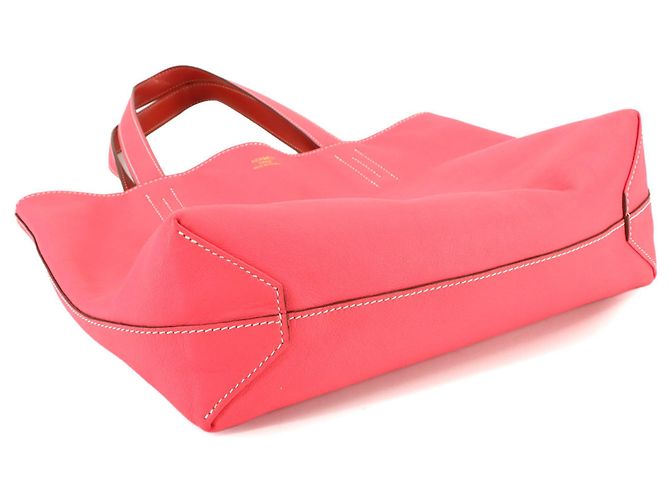 Borsa Tote Hermès Double Sens 28 Rosso - vista 8