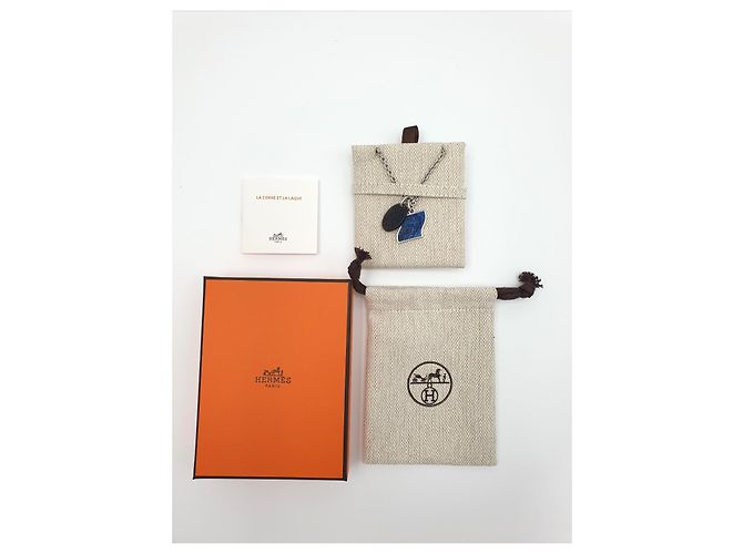 Hermès Collana in Metallo da Uomo Parade, blu artificiale, Corno Blu navy Blu scuro - vista 4