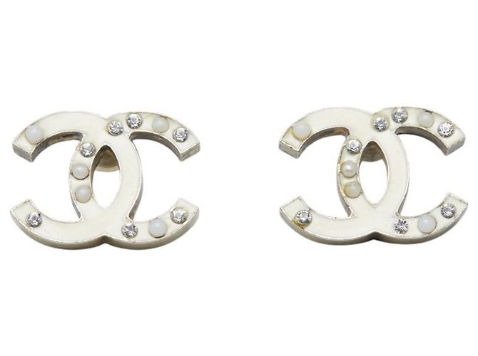 Orecchini in perle finte con strass Chanel Coco Mark - vista 2