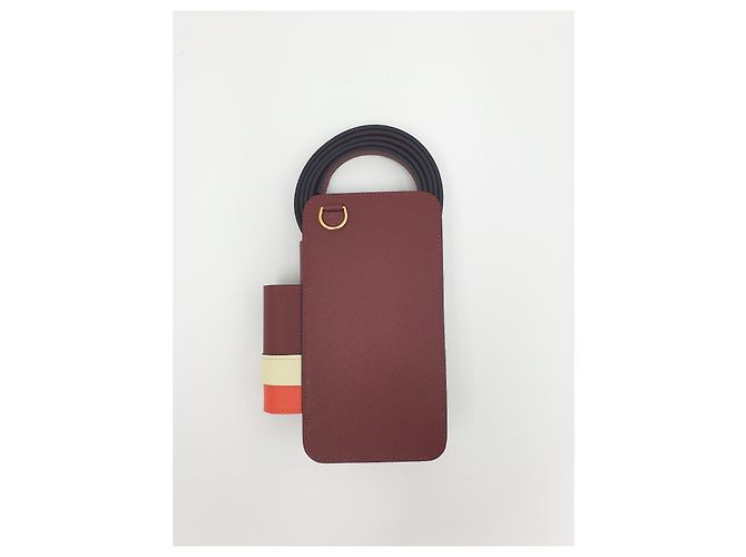 Hermès Custodia per smartphone Hermesway, rosso H/giallo Milton/arancio campo - vista 2