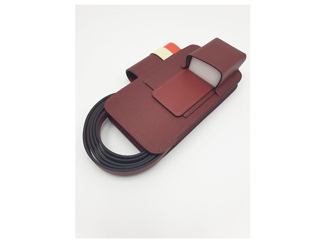 Hermès Custodia per smartphone Hermesway, rosso H/giallo Milton/arancio campo - vista 3