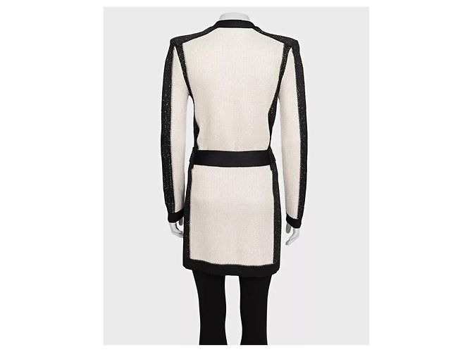 NWOT Balmain weißer langer Cardigan mit Gürtel - EU36/S gebraucht - Ansicht 3