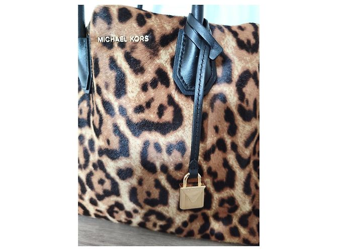 Borsa Michael Kors Mercer Leopardata in Pelo di Vitello Multicolore - vista 2