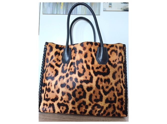 Borsa Michael Kors Mercer Leopardata in Pelo di Vitello Multicolore - vista 3