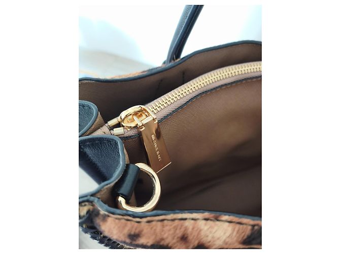 Borsa Michael Kors Mercer Leopardata in Pelo di Vitello Multicolore - vista 5