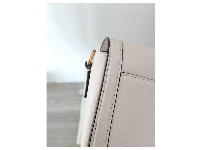 Borsa Coach in pelle martellata crema - vista 3