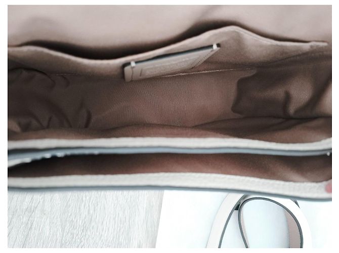 Borsa Coach in pelle martellata crema - vista 7