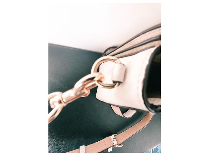 Borsa Coach in pelle martellata crema - vista 9