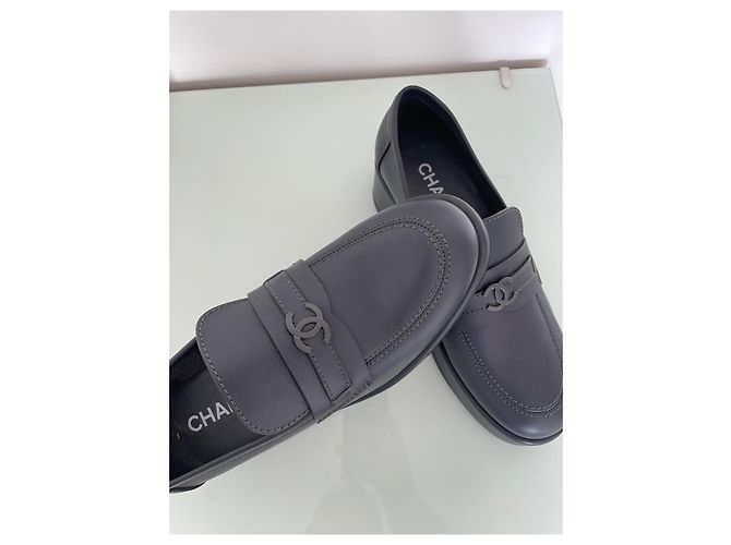 Mocassini Chanel Pelle Blu Scuro 40 - vista 5