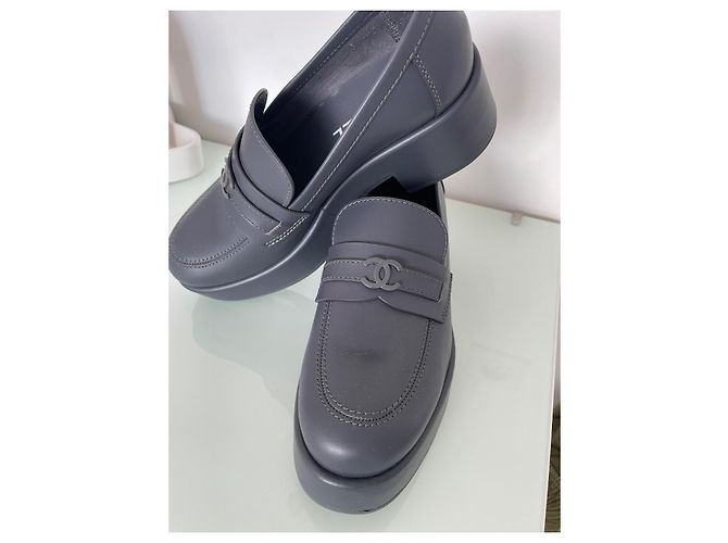 Mocassini Chanel Pelle Blu Scuro 40 - vista 6