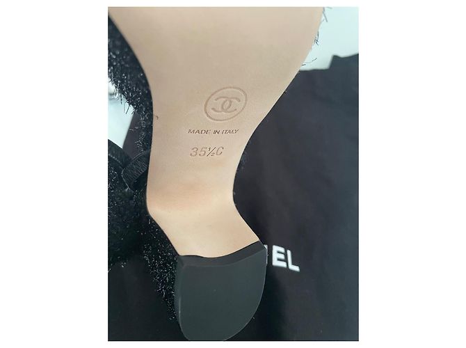 Chanel Slingback Espadrilles Schwarz Stoff Größe 36.5 - Ansicht 11
