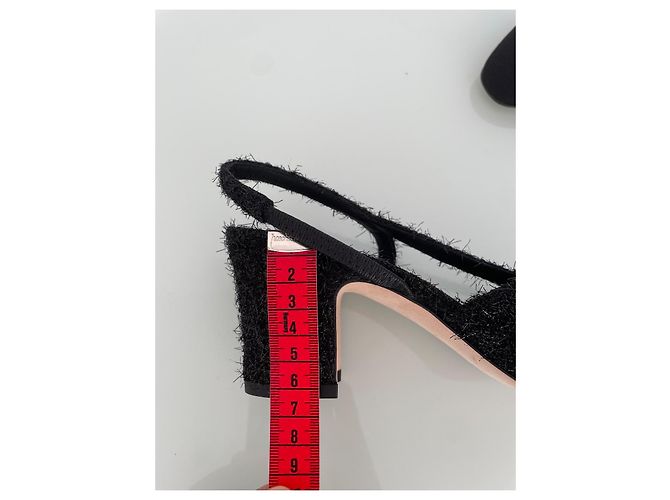 Chanel Slingback Espadrilles Schwarz Stoff Größe 36.5 - Ansicht 12