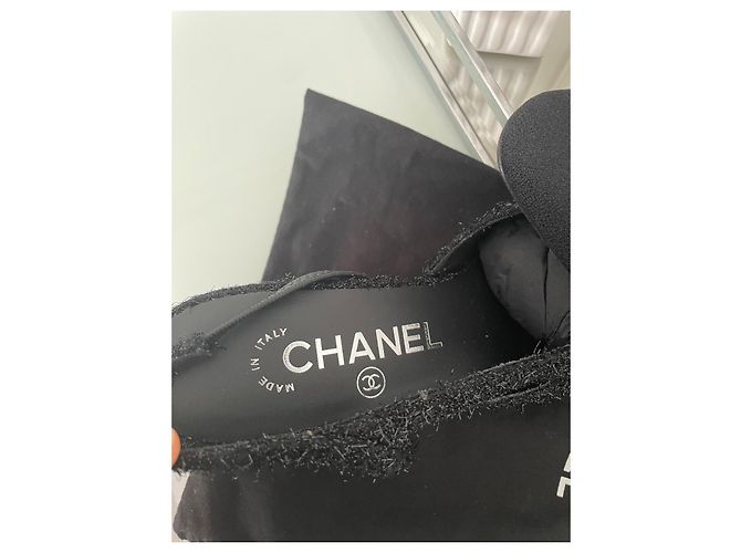 Chanel Slingback Espadrilles Schwarz Stoff Größe 36.5 - Ansicht 5
