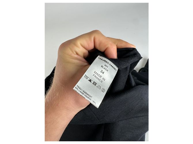 Vintage Chloé Baumwollstrickkleid mit Spitzenbesatz Schwarz XS - Ansicht 11