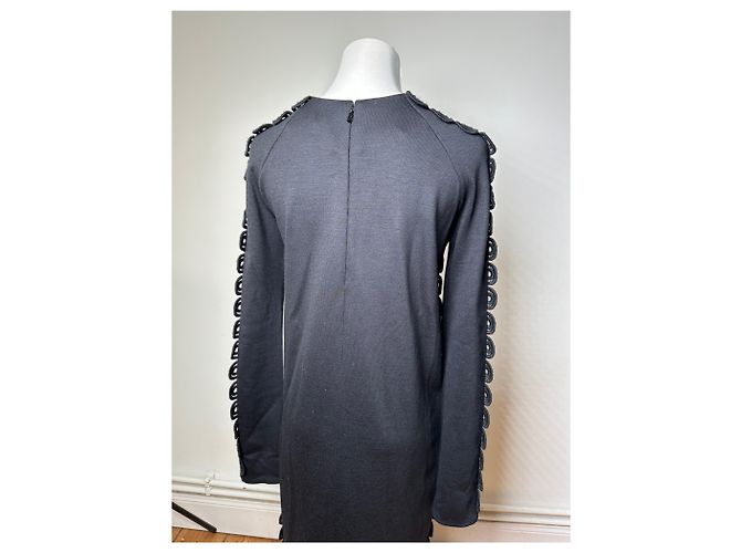 Vintage Chloé Baumwollstrickkleid mit Spitzenbesatz Schwarz XS - Ansicht 14