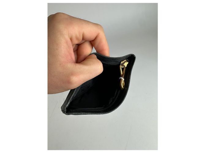 Pochette con zip in morbido cuoio Loewe Anagram vintage nera Nero - vista 3